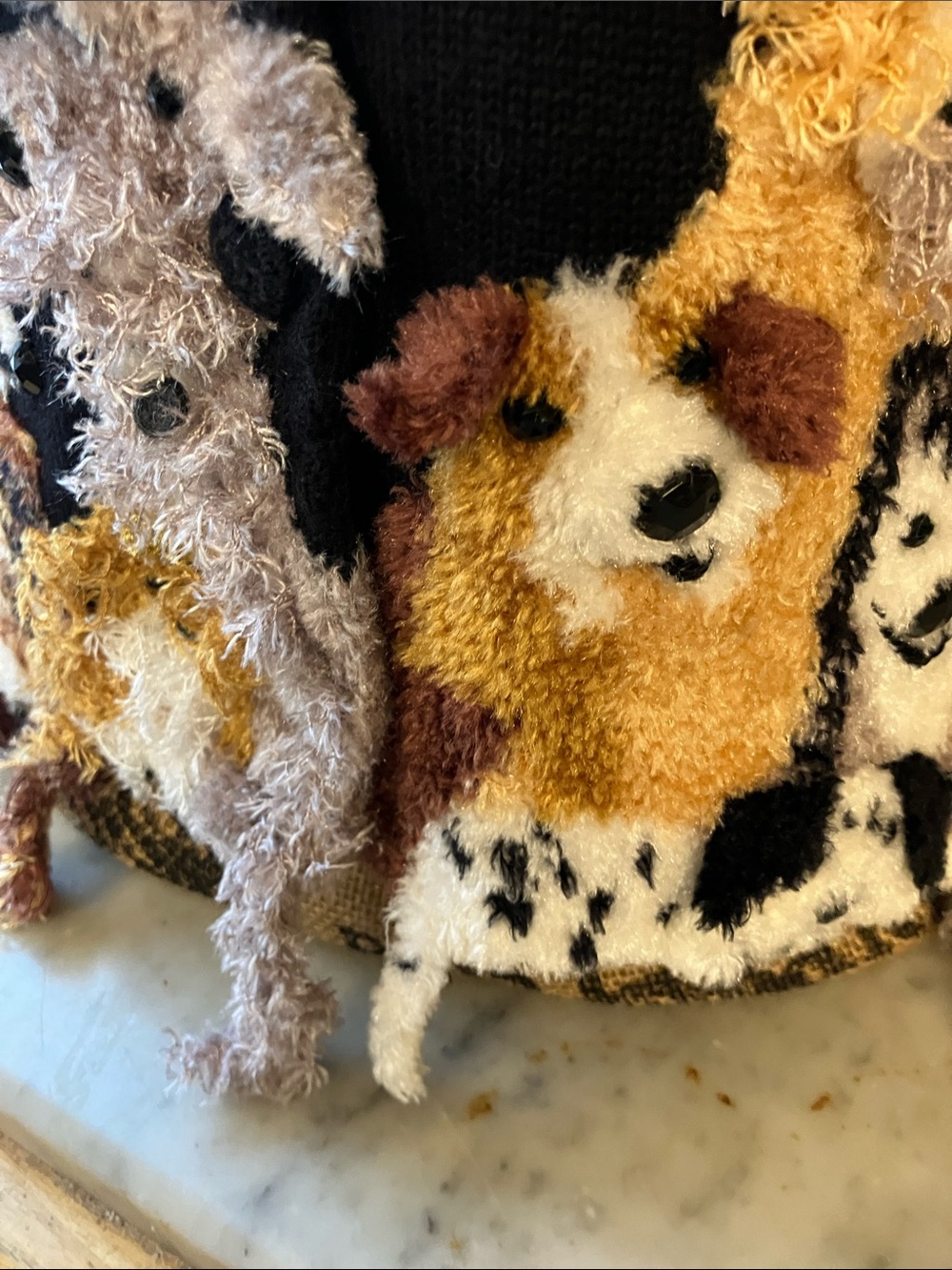 Michael Simon Black Knit Dogs Design Fabulous Vintage Cardigan Gorgeous Piece! M - Picture 6 of 12